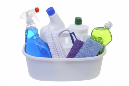 Different types of household stains and cleaning supplies